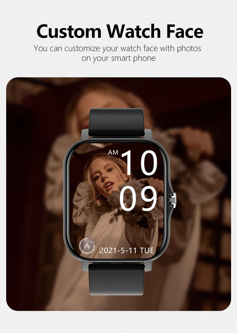 1.83'' Sports Smart Watch Fitness Clock Health Monitor Waterproof Smartwatch Wireless Call Watches for Men Women IOS Xiaomi 2025