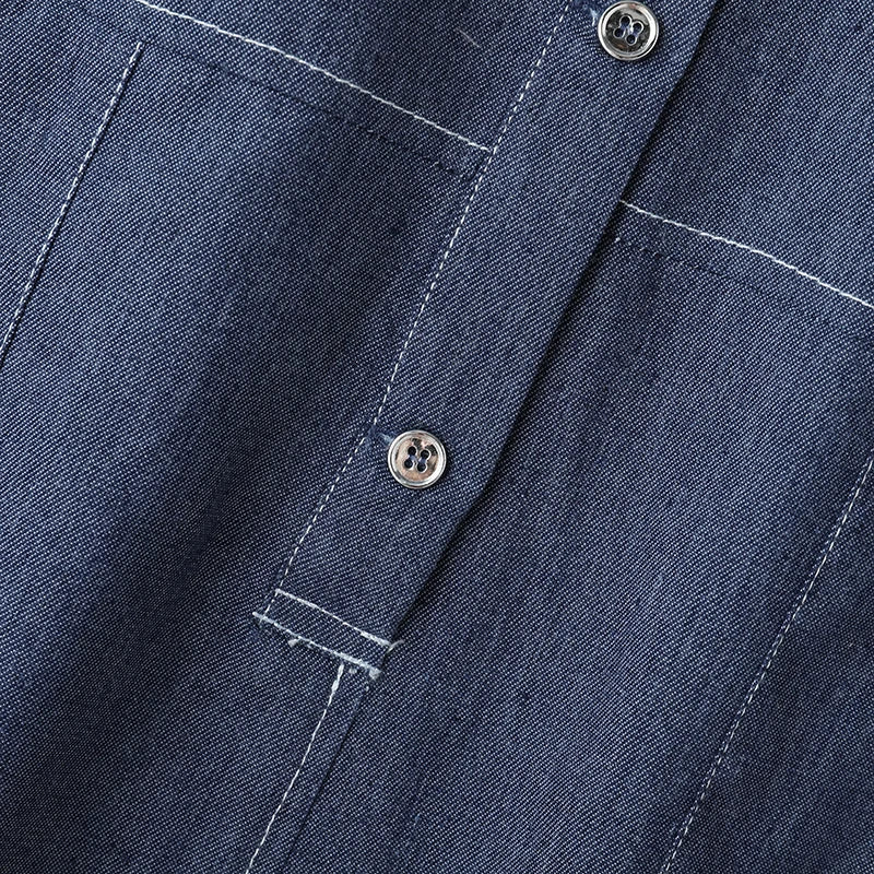 ZANZEA Women Denim Shirt Dress 2025 Summer Fashion Short Sleeve Sundress Solid Pockets Robe Casual Turn Down Collar Mini Dresses