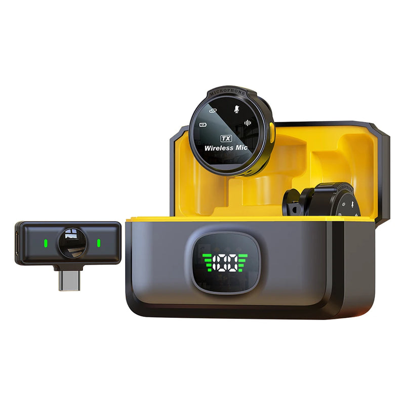 Wireless Lapel Microphone USB-C/iOS Interface Lavalier Mic Noise Cancel 164ft Range for Android/iPhone/Camera/PC/Laptop