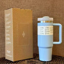 2025New Arrivals Thermal Coffee Cup with Straw Stainless Steel Vacuum Insulated Tumbler 40oz Thermal Iced Travel Cup for Outdoor