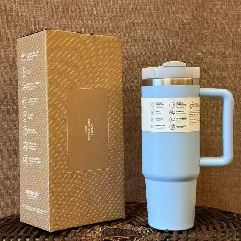 2025New Arrivals Thermal Coffee Cup with Straw Stainless Steel Vacuum Insulated Tumbler 40oz Thermal Iced Travel Cup for Outdoor