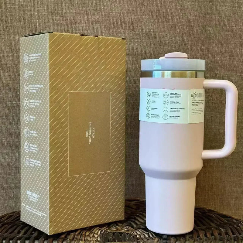 2025New Arrivals Thermal Coffee Cup with Straw Stainless Steel Vacuum Insulated Tumbler 40oz Thermal Iced Travel Cup for Outdoor