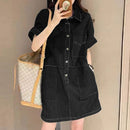 ZANZEA Women Denim Shirt Dress 2025 Summer Fashion Short Sleeve Sundress Solid Pockets Robe Casual Turn Down Collar Mini Dresses