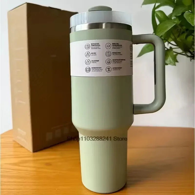 2025New Arrivals Thermal Coffee Cup with Straw Stainless Steel Vacuum Insulated Tumbler 40oz Thermal Iced Travel Cup for Outdoor