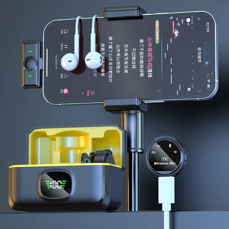 Wireless Lapel Microphone USB-C/iOS Interface Lavalier Mic Noise Cancel 164ft Range for Android/iPhone/Camera/PC/Laptop