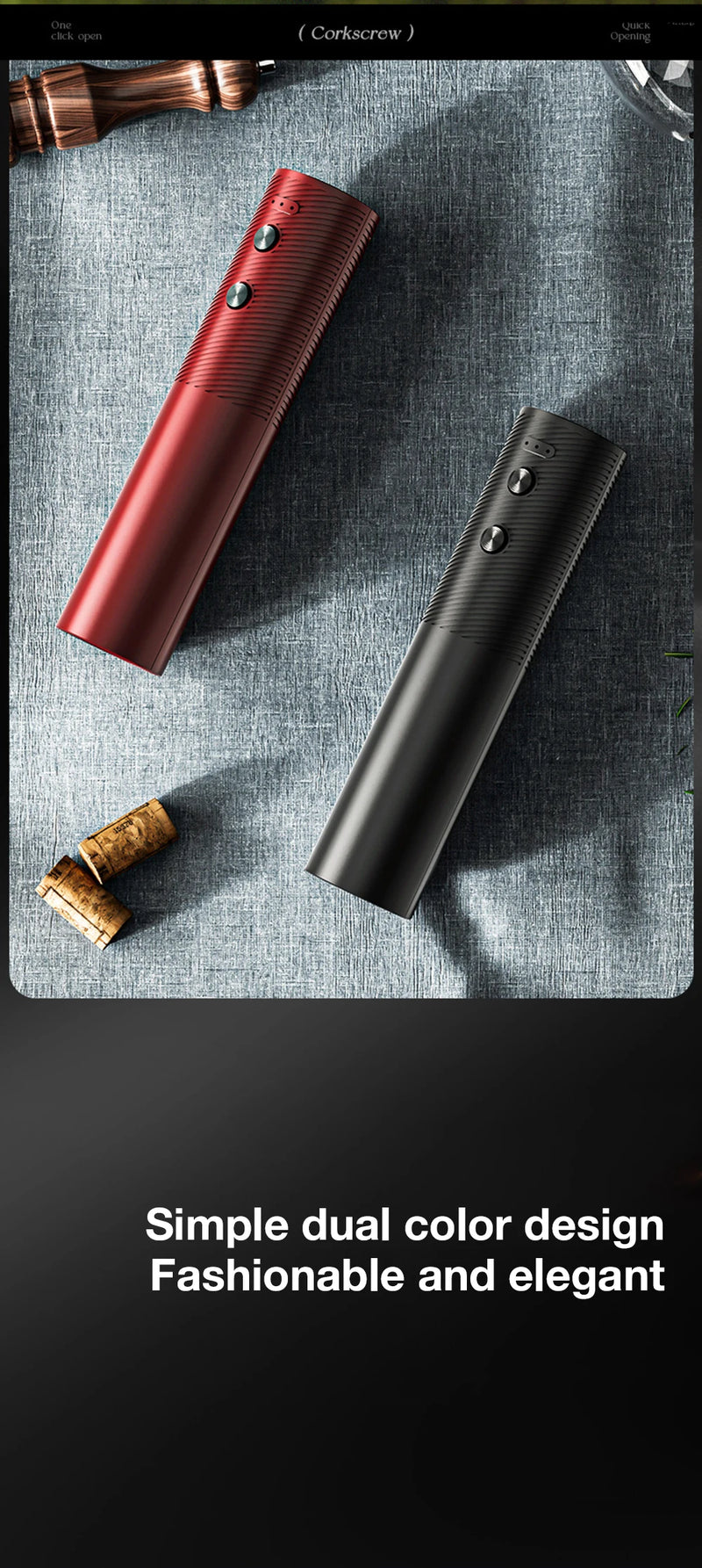 Rechargeable Electric Wine Bottle Opener Set Automatic Red Wine Corkscrew USB Charging Wine Opener Wine Tools Kitchen Products ﻿