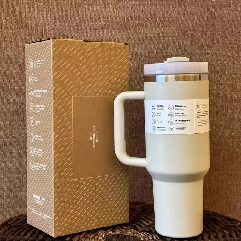 2025New Arrivals Thermal Coffee Cup with Straw Stainless Steel Vacuum Insulated Tumbler 40oz Thermal Iced Travel Cup for Outdoor