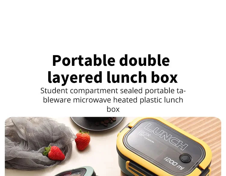 Kitchen Fruit Food Lunch Box With For Easy Carrying Outdoor Camping Picnic Food Microwave Safe And Convenient Heating Lunch Box