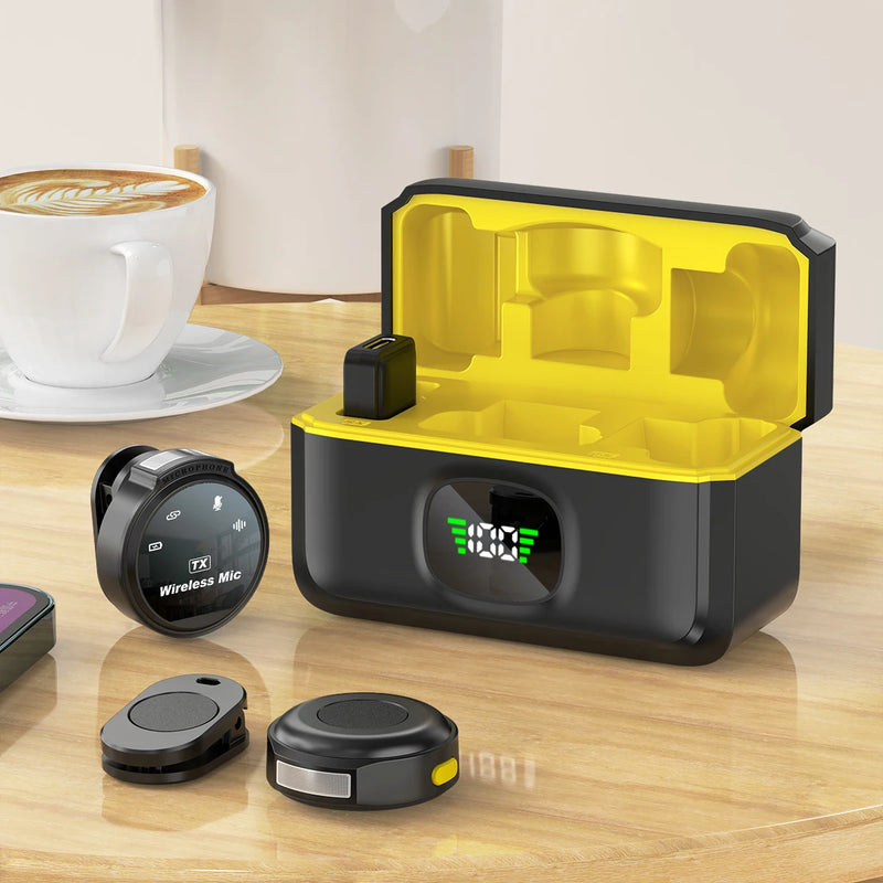 Wireless Lapel Microphone USB-C/iOS Interface Lavalier Mic Noise Cancel 164ft Range for Android/iPhone/Camera/PC/Laptop