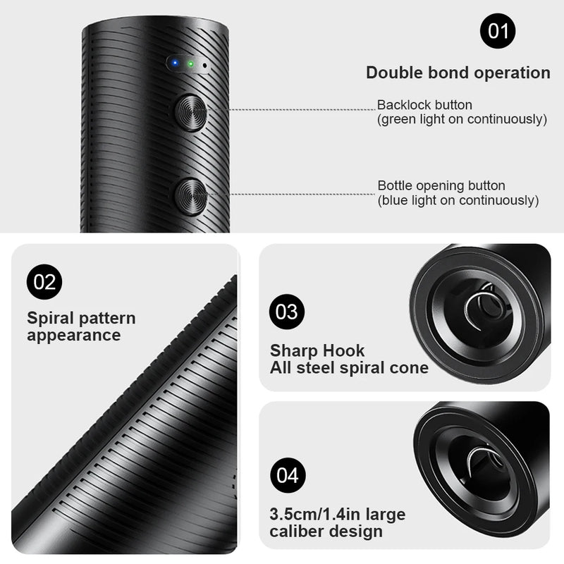 Rechargeable Electric Wine Bottle Opener Set Automatic Red Wine Corkscrew USB Charging Wine Opener Wine Tools Kitchen Products ﻿