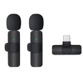 Basix 2.4G Wireless Lavalier Microphone Portable Audio Video Recording Mini Mic for iPhone Android Live Broadcast Gaming Phone