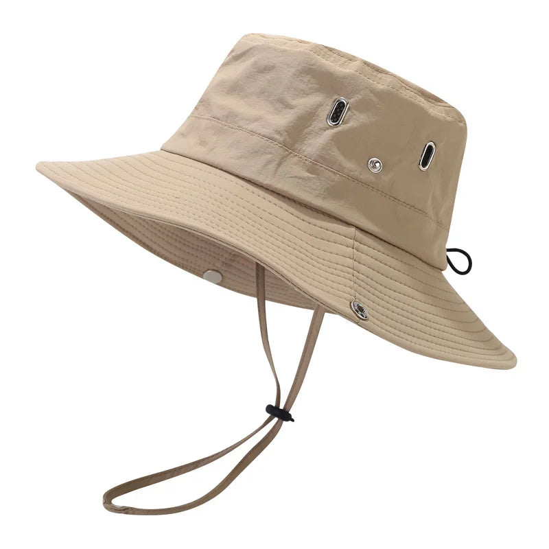 Summer Wide Large Brim Men Fisherman Hat Waterproof UV Protection Sun cap Hiking Fishing Climbing Oversized Safari Bucket Hats