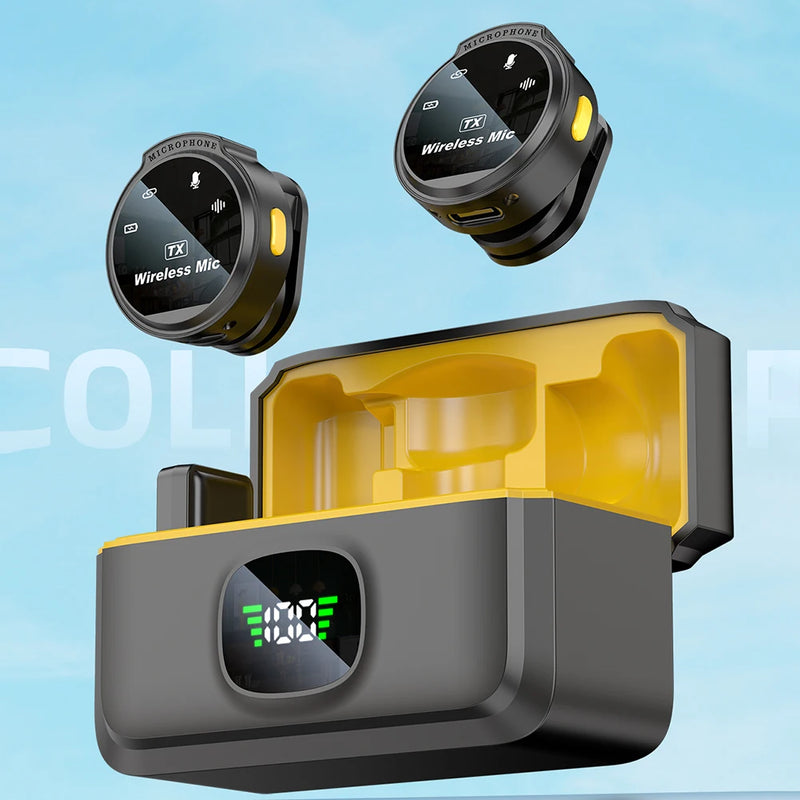 Wireless Lapel Microphone USB-C/iOS Interface Lavalier Mic Noise Cancel 164ft Range for Android/iPhone/Camera/PC/Laptop