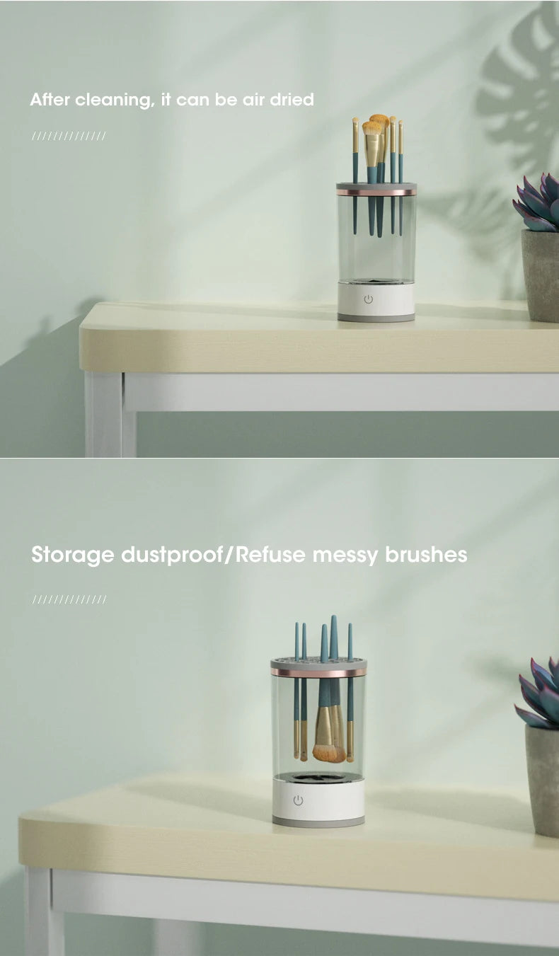 Electric Makeup Brush Cleaner Rechargeable Makeup Brushes Cleaning Tool Automatic Makeup Brush Cleaning Stand Device