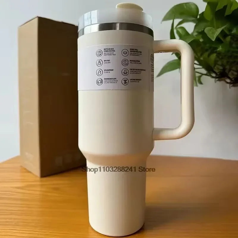 2025New Arrivals Thermal Coffee Cup with Straw Stainless Steel Vacuum Insulated Tumbler 40oz Thermal Iced Travel Cup for Outdoor