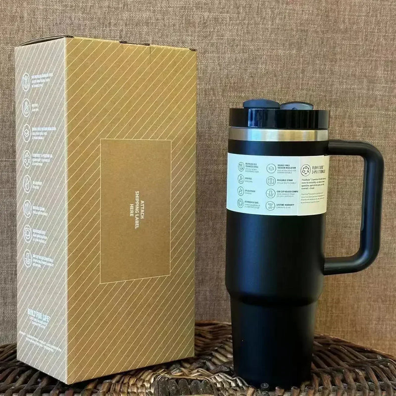 2025New Arrivals Thermal Coffee Cup with Straw Stainless Steel Vacuum Insulated Tumbler 40oz Thermal Iced Travel Cup for Outdoor