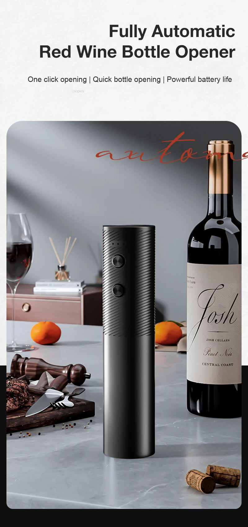 Rechargeable Electric Wine Bottle Opener Set Automatic Red Wine Corkscrew USB Charging Wine Opener Wine Tools Kitchen Products ﻿