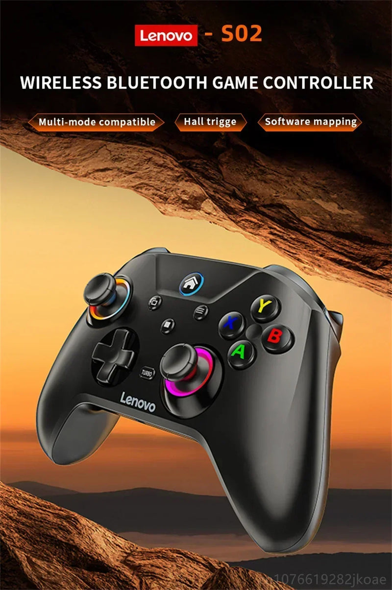 New Lenovo S02 Wireless Controller Bluetooth Gamepad for Nintendo Switch,PC,Android TV,IOS PC Joysticks Six-axis Dual Vibration